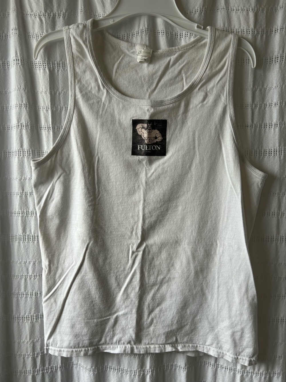 Fulton Fitness Vintage White Muscle Tee Daddy